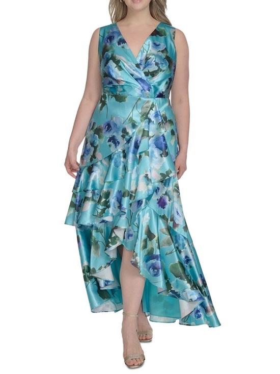 Eliza J Dresses & Skirts - NWT Eliza J Teal Multi Ruffled Dress Size 20W